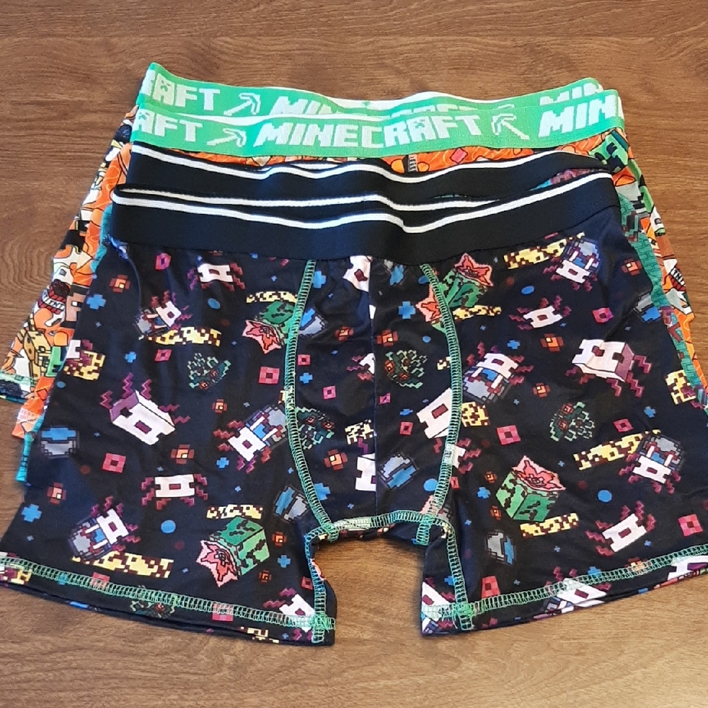 4 Pair Minecraft Themed Boxer Briefs Boys 14/16